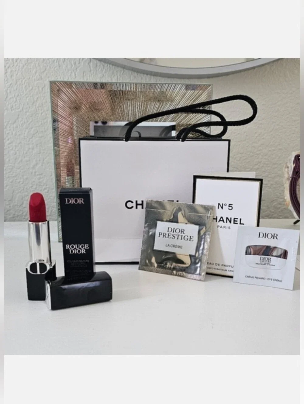 Dior Rouge Velvet Lipstick 💄 #764 & Sample Beauty Bundle Set